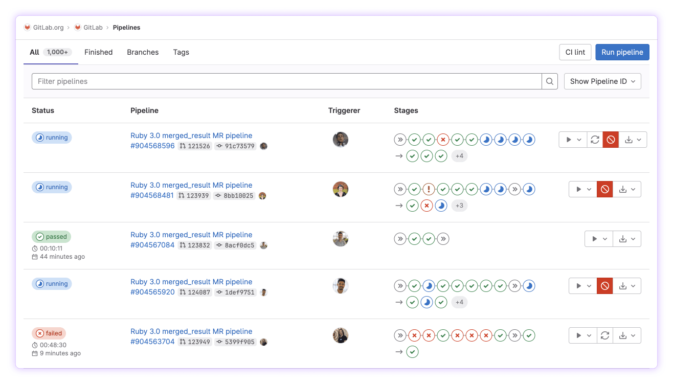 image of pipeline detail page after making changes