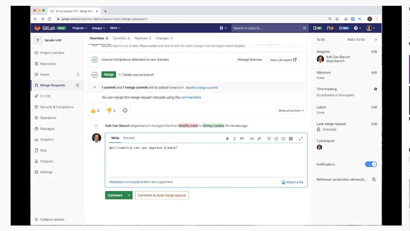 collaborate on merge request