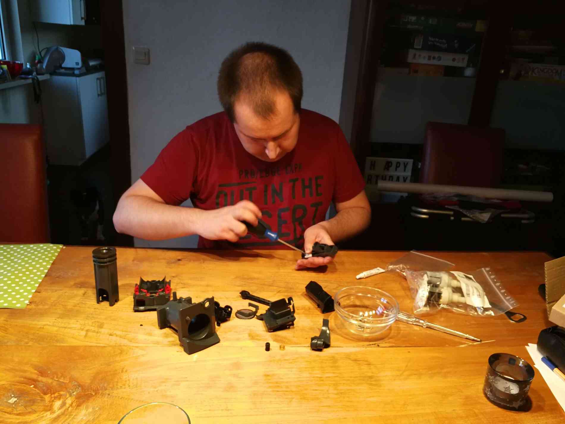 Hannes on workbench