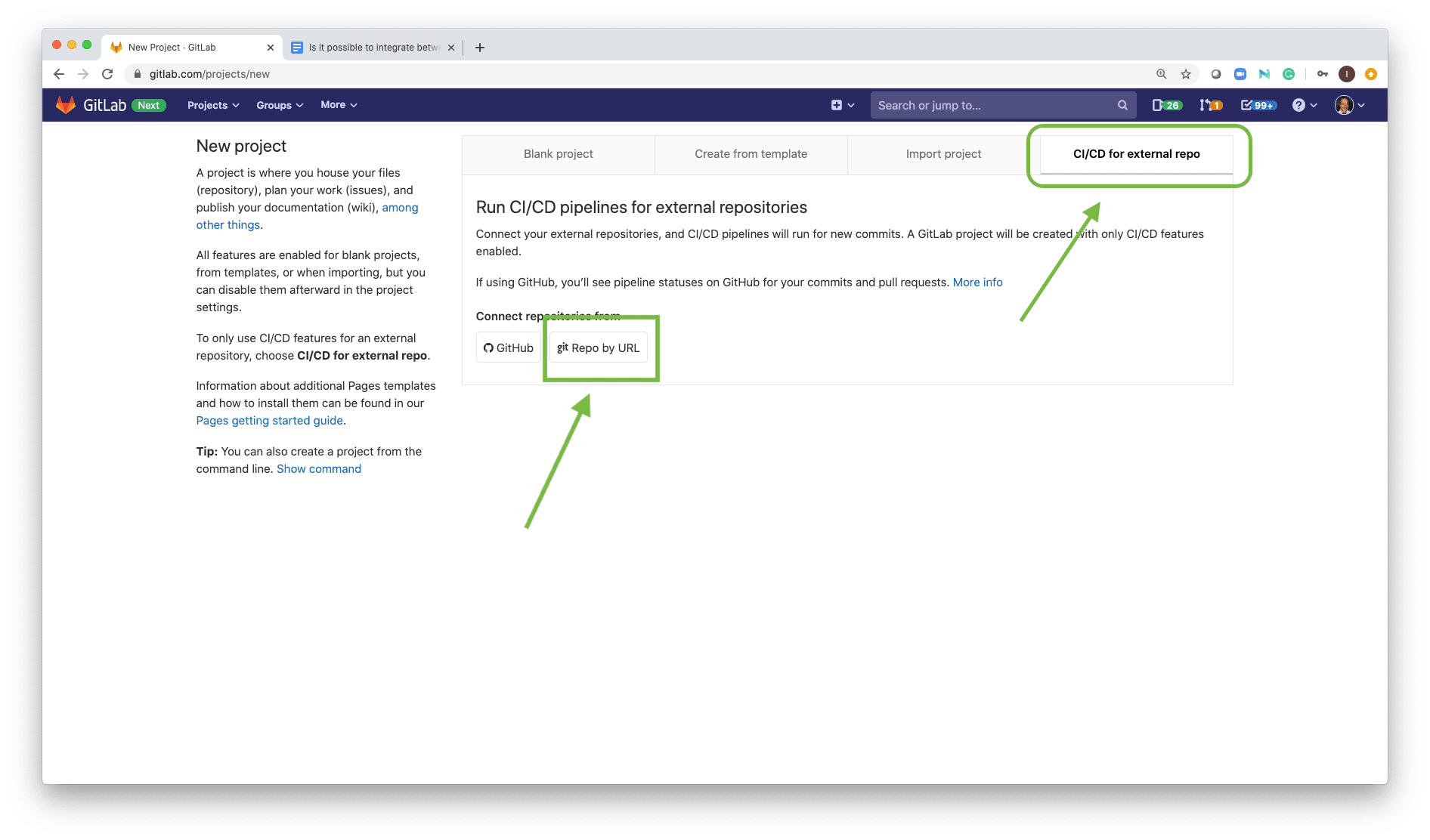 CI/CD for external repo