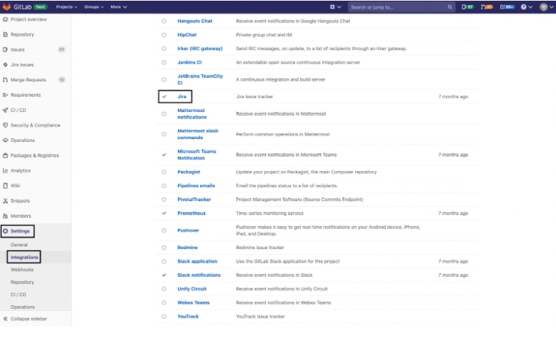 Enable Jira
Integration