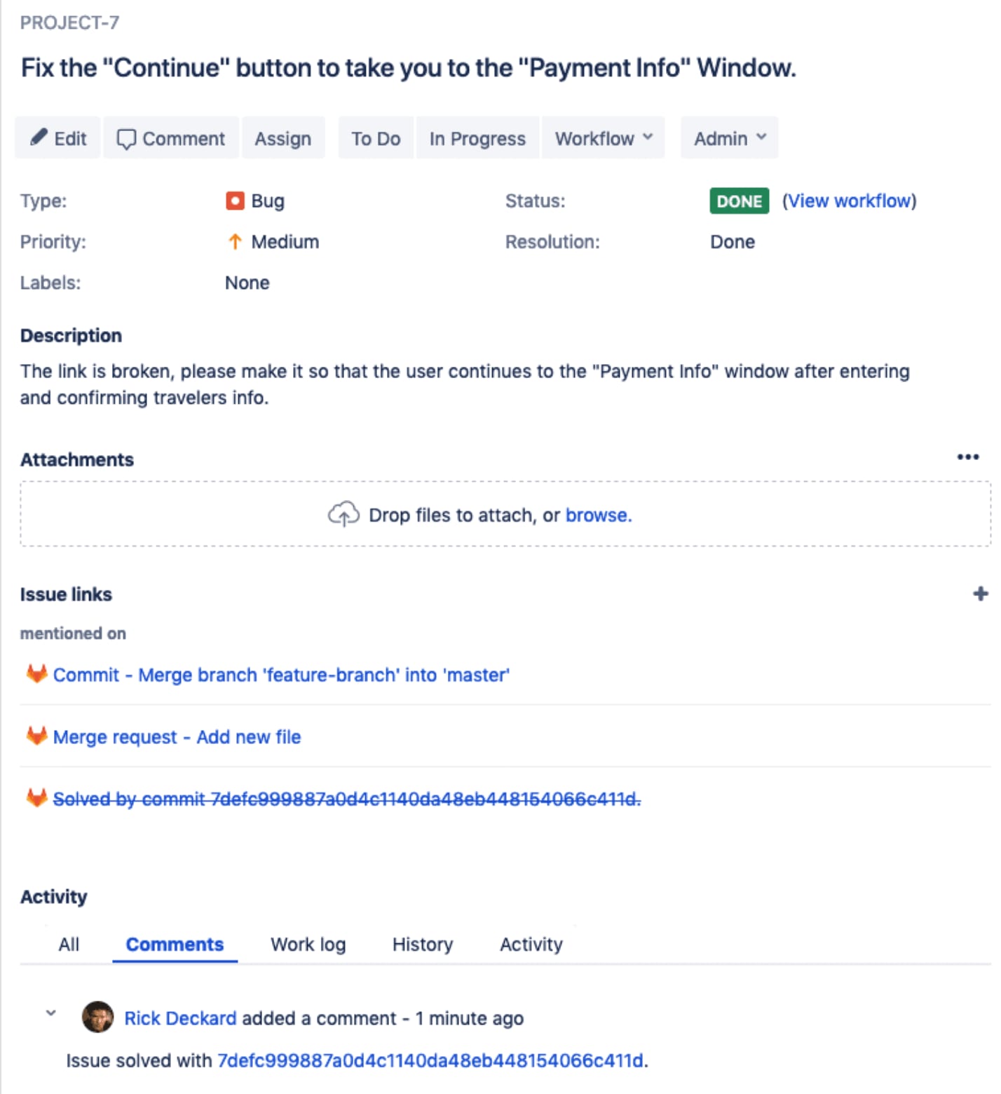 Jira Issue auto closes when GitLab MR merges