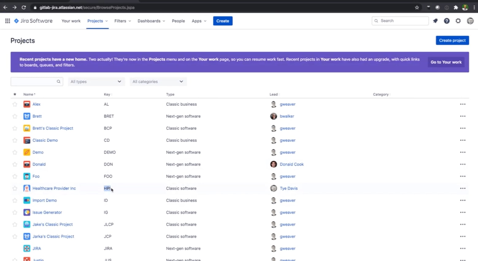 Locate your project key in Jira