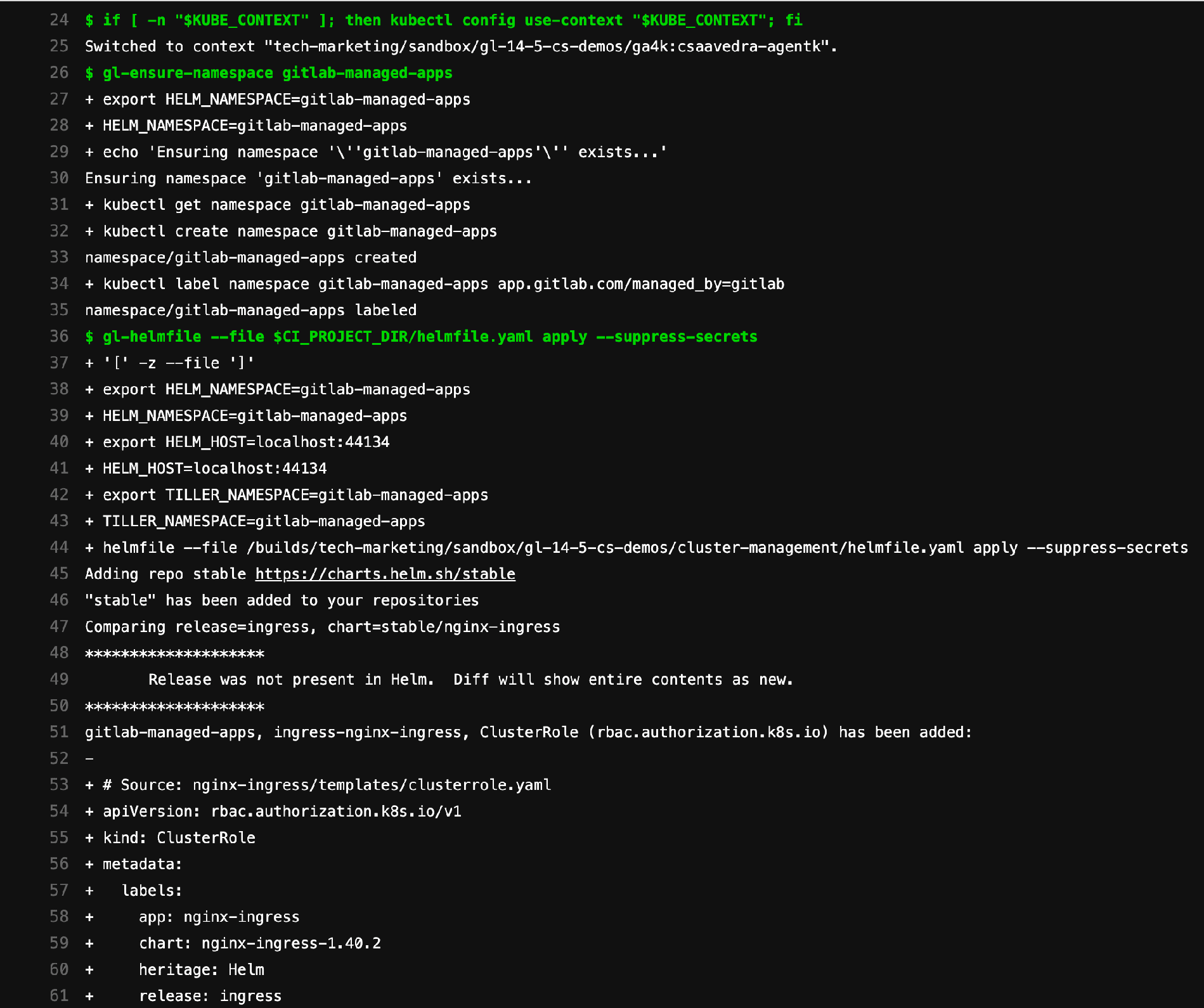 Ingress deployed to your cluster via CI/CD Tunnel using default impersonation