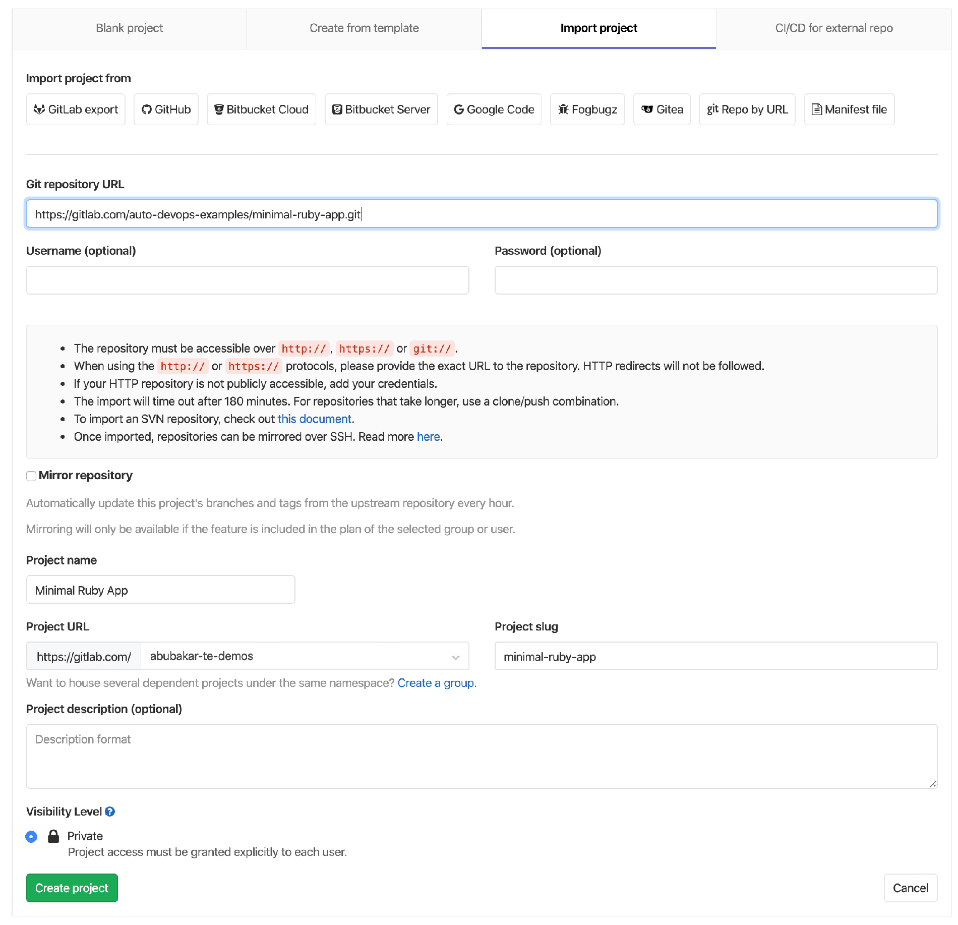 Importing Project