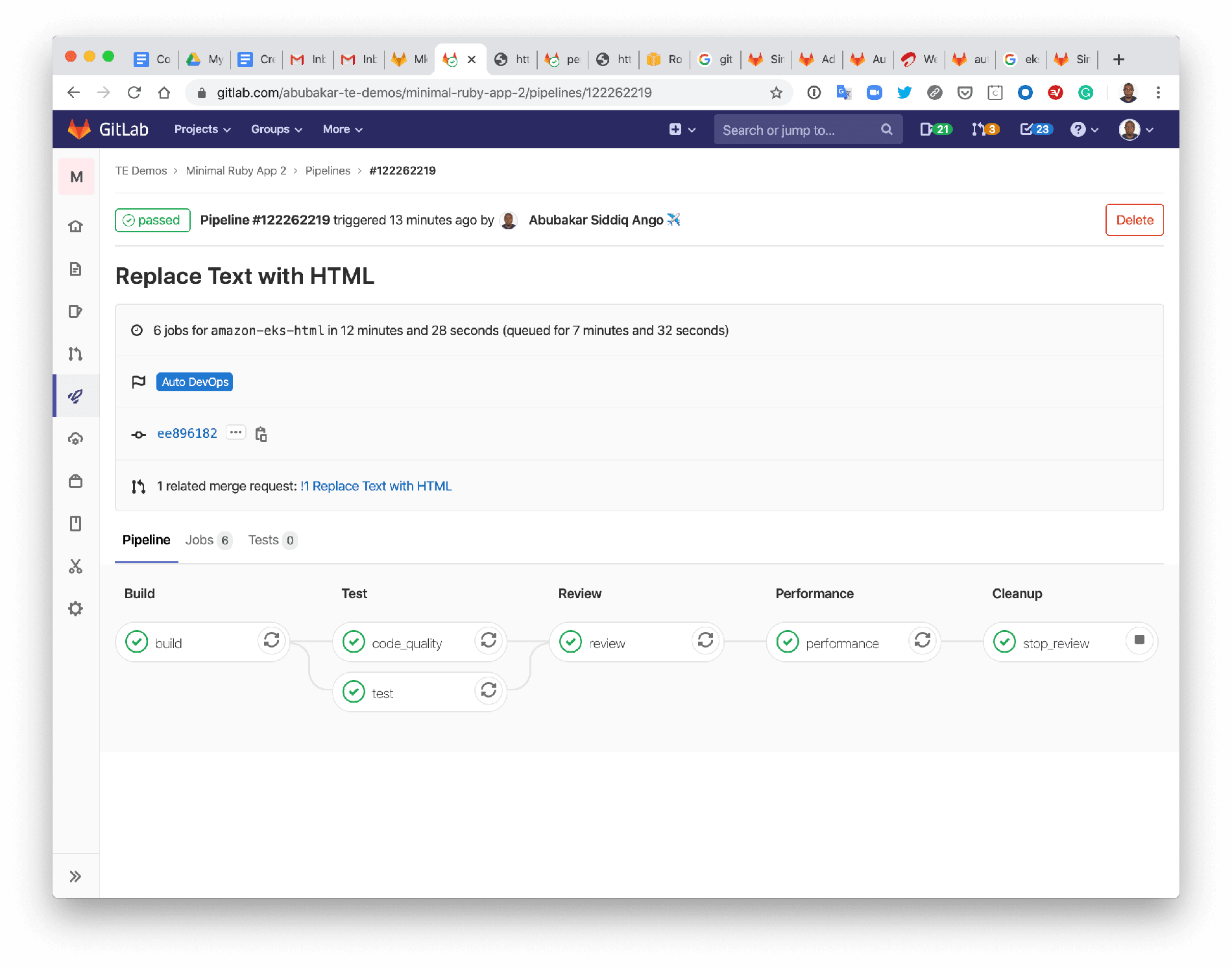 New MR pipeline test