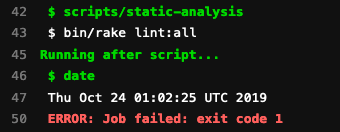 Failed job