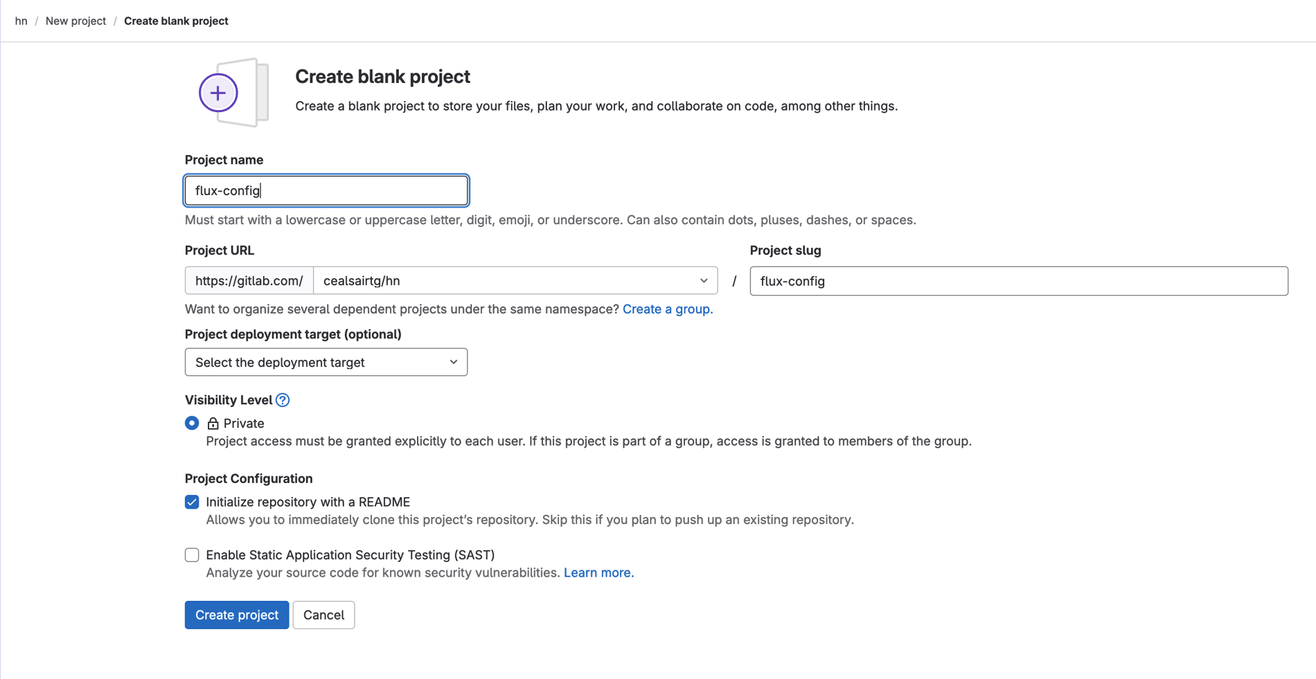 create-proj-flux-config
