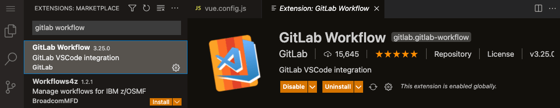 Gitpod extension: GitLab workflow for VS Code