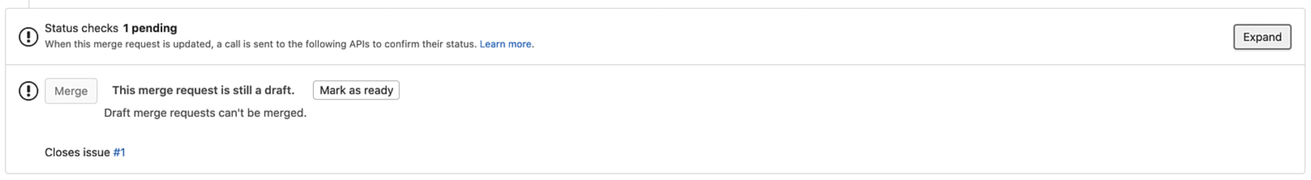 expanding status checks widget