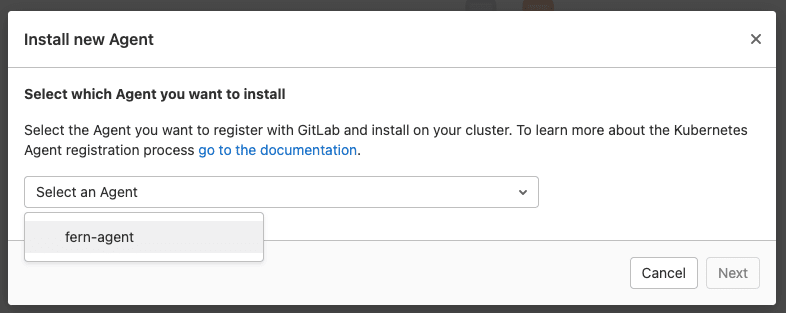 How to select your agent in GitLab