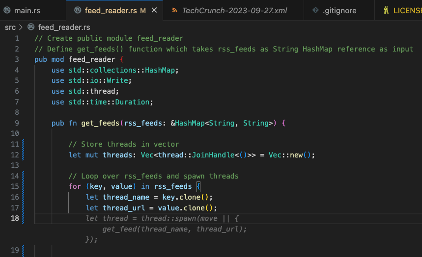 VS-Code-Terminal, Thread-Spawn mit Klon