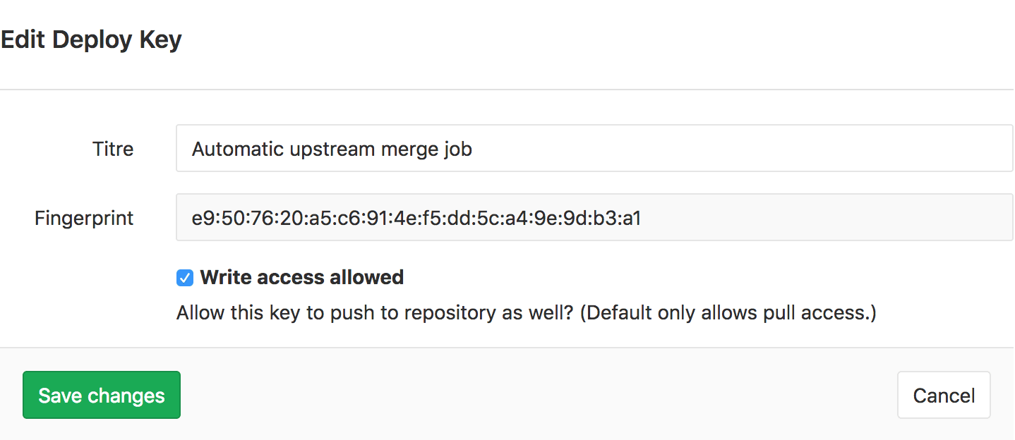 Deploy key in gitlab-ee