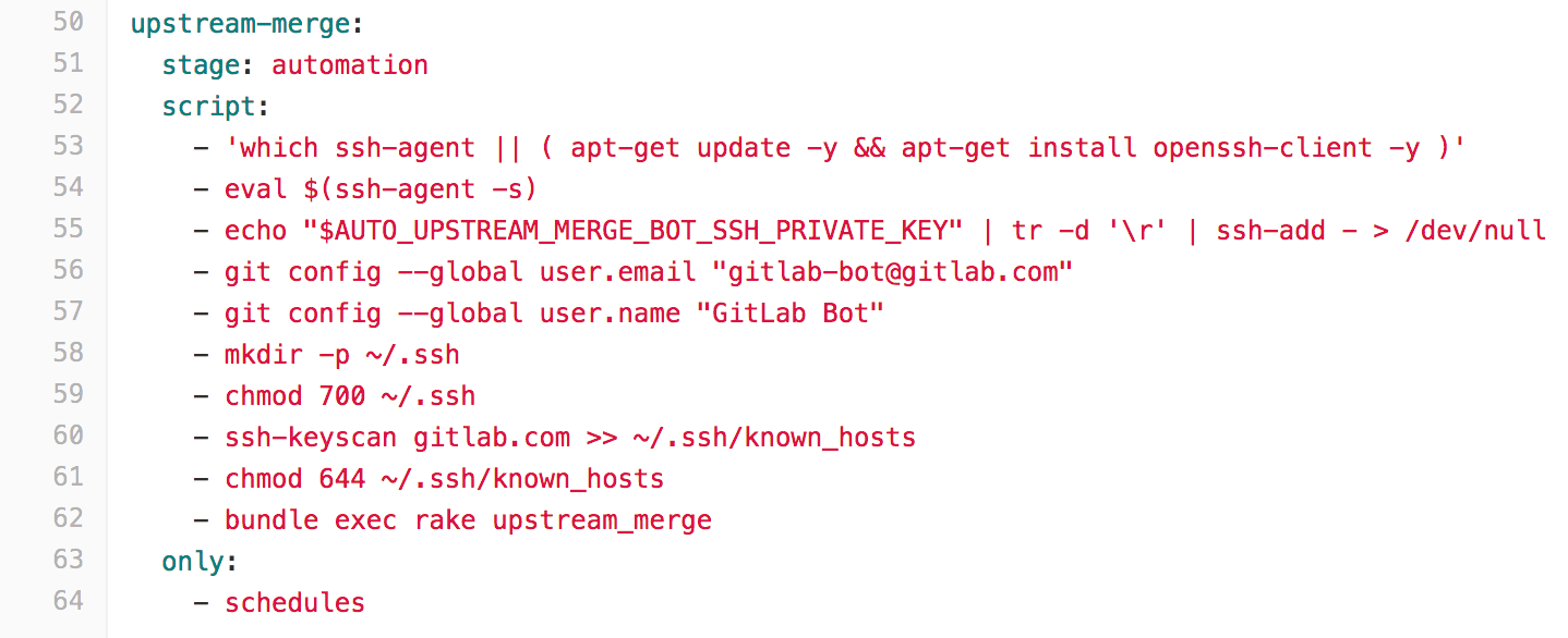 upstream-merge job