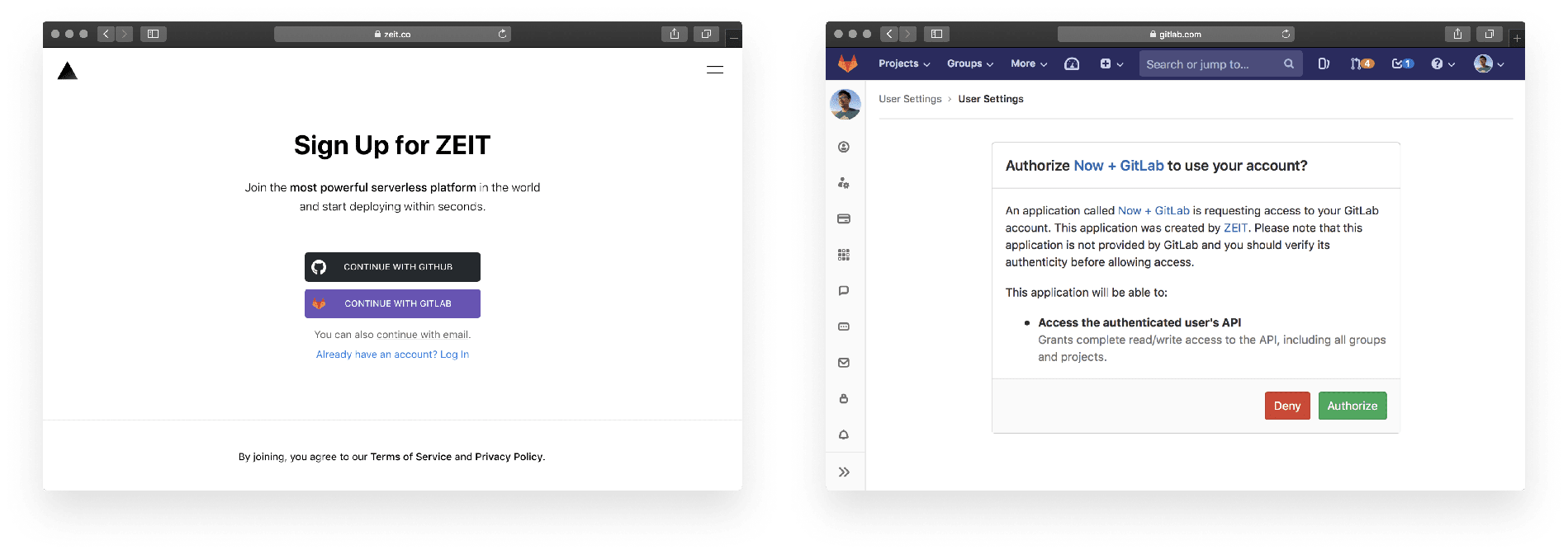 sign up for Now for GitLab