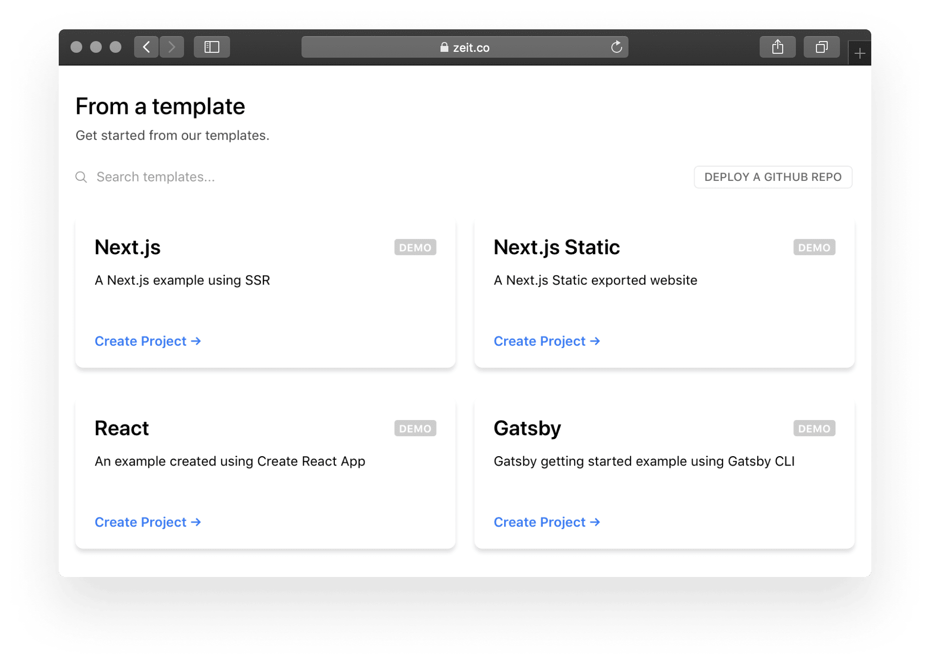 quick start templates