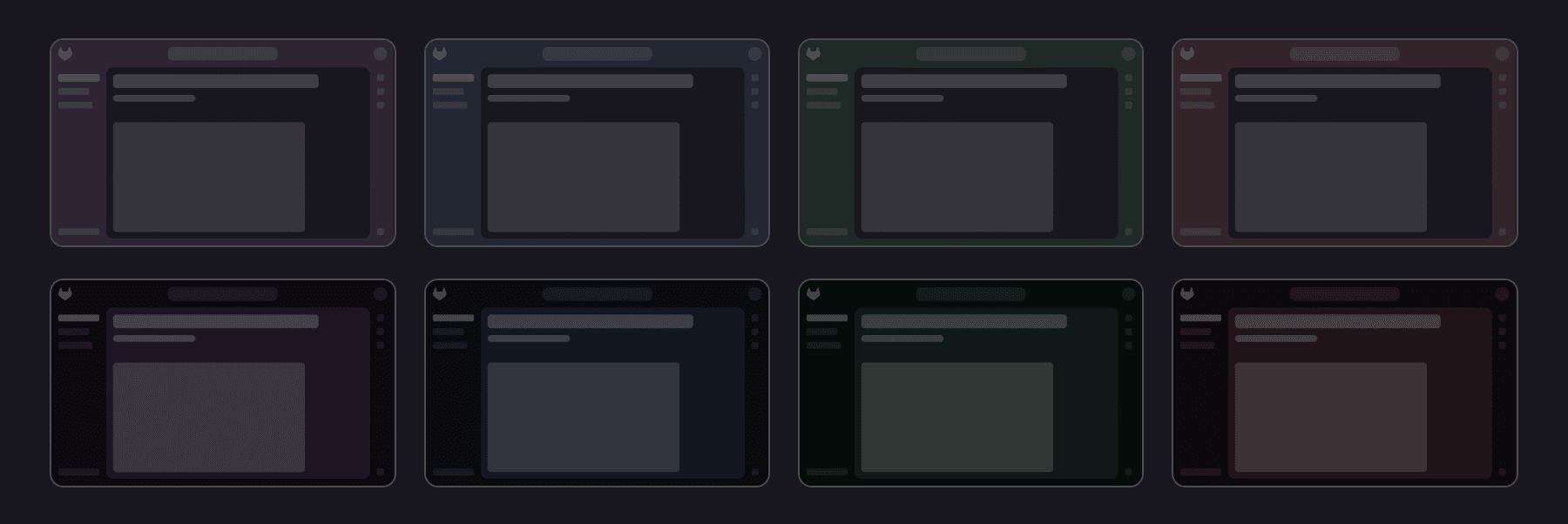 Before and after showing theme color changes