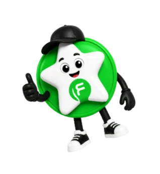 Decorative star mascot graphic