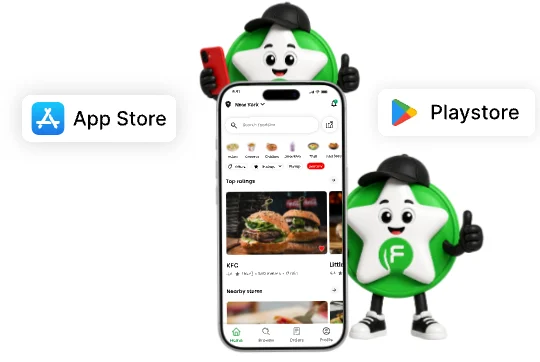 App preview with mascots
