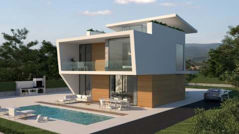 Ny villa med takterrasse og privat basseng – 250 meter fra stranden