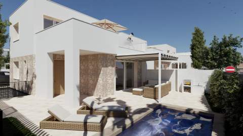 Nybygd villa med takterrasse og privat basseng