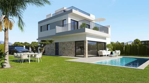 Fantastisk villa med takterrasse og privat basseng – Nybygg og 4 soverom