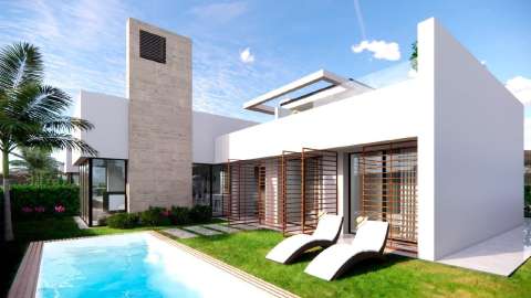 Kjempeflott villa med takterrasse – Privat basseng og nybygg