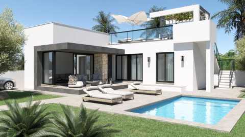 Nybygd villa med takterrasse – 3 soverom og privat hage