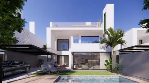 Kjempeflott villa med takterrasse og privat basseng – Nybygg og 3 soverom
