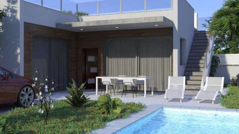 Ny villa med takterrasse og privat basseng