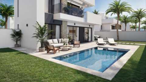 Ny villa med takterrasse og privat basseng