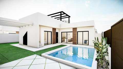 Nybygd villa med privat basseng og takterrasse