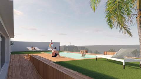 Nybygd leilighet med takterrasse