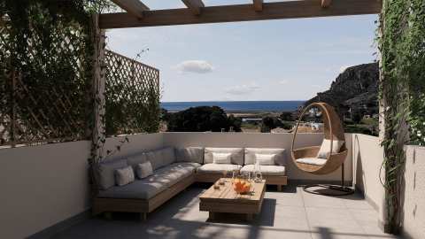 Nybygd rekkehus med takterrasse og havutsikt – 3 soverom og fellesbasseng