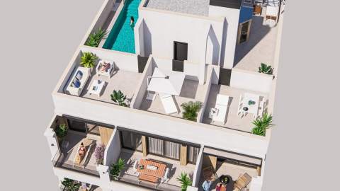 Ny leilighet med takterrasse og fellesbasseng – Gangavstand til strand
