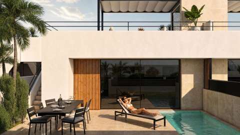 Nytt rekkehus med takterrasse og fellesbasseng