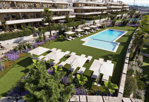 Nybygd leilighet med takterrasse – 2 soverom og fellesbasseng