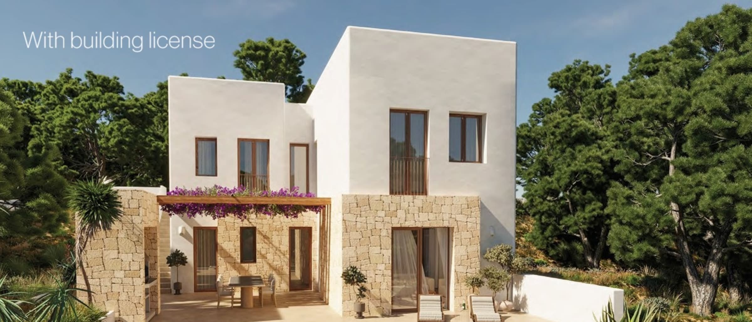 4601BEN Ibiza Style project with building permit for sale in Benissa - Image 1