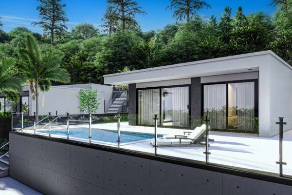 8185PED Complex of independent villas under construction with private pool and partial sea views for sale in Pedreguer. - Image 2