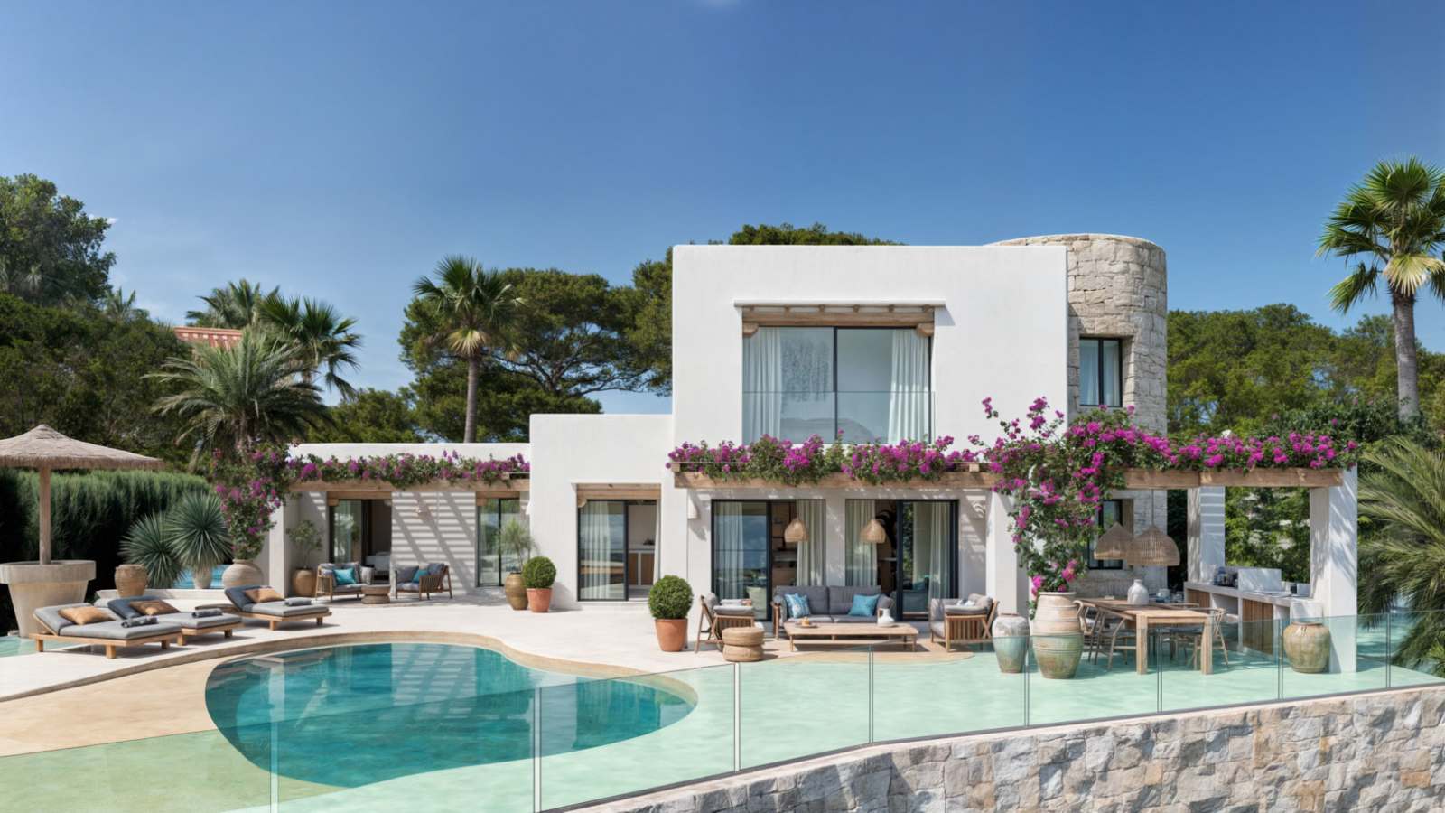 Eksklusiv villa i Ibiza-stil – Panoramautsikt og privat basseng, bilde 1