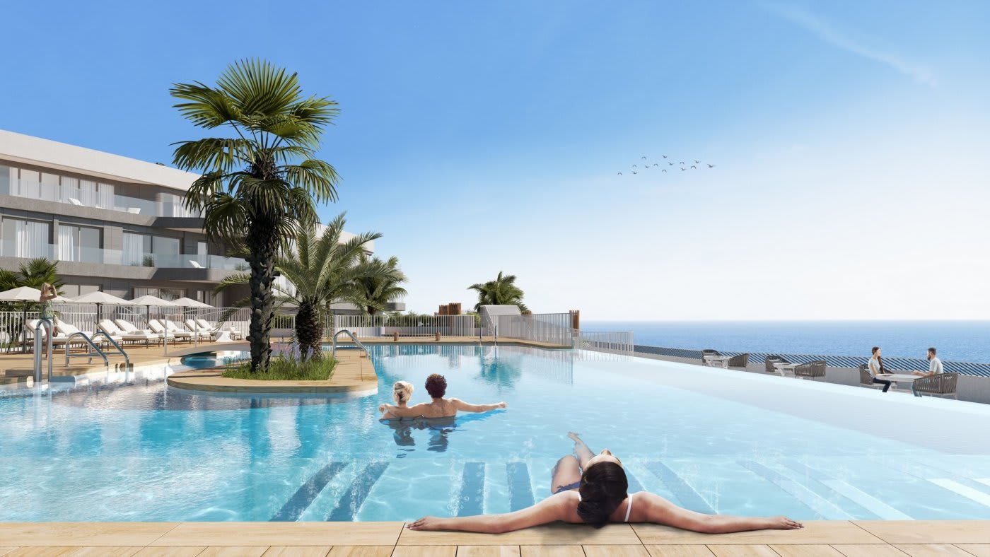 Ny leilighet med terrasse og fellesbasseng – Gangavstand til strand, bilde 1