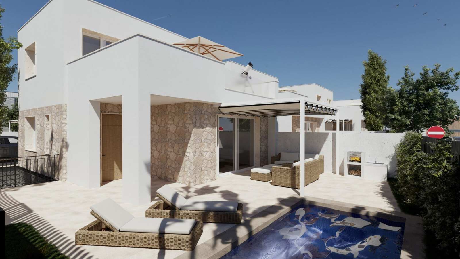Nybygd villa med takterrasse og privat basseng, bilde 1