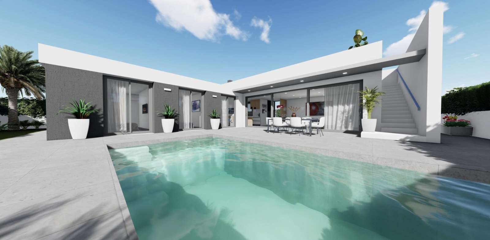 Nybygd villa med takterrasse – Gangavstand til strand og privat basseng, bilde 1