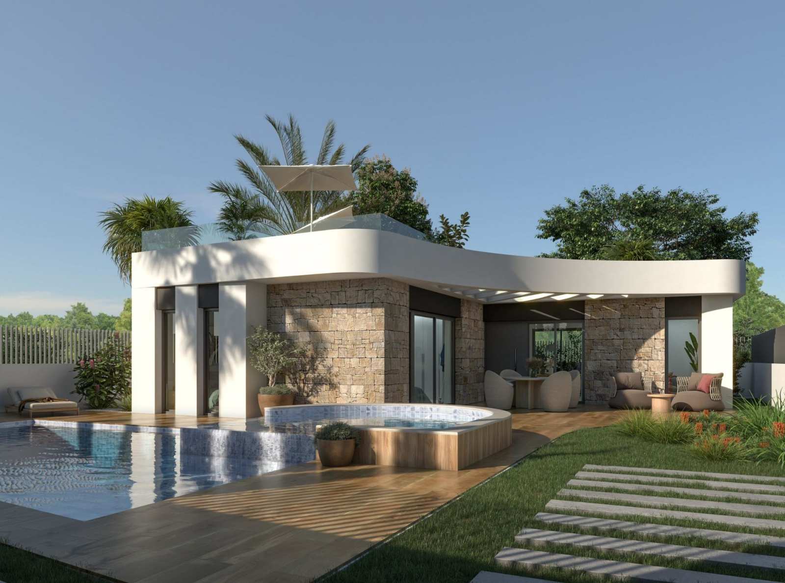 Ny villa med takterrasse og privat basseng, bilde 1