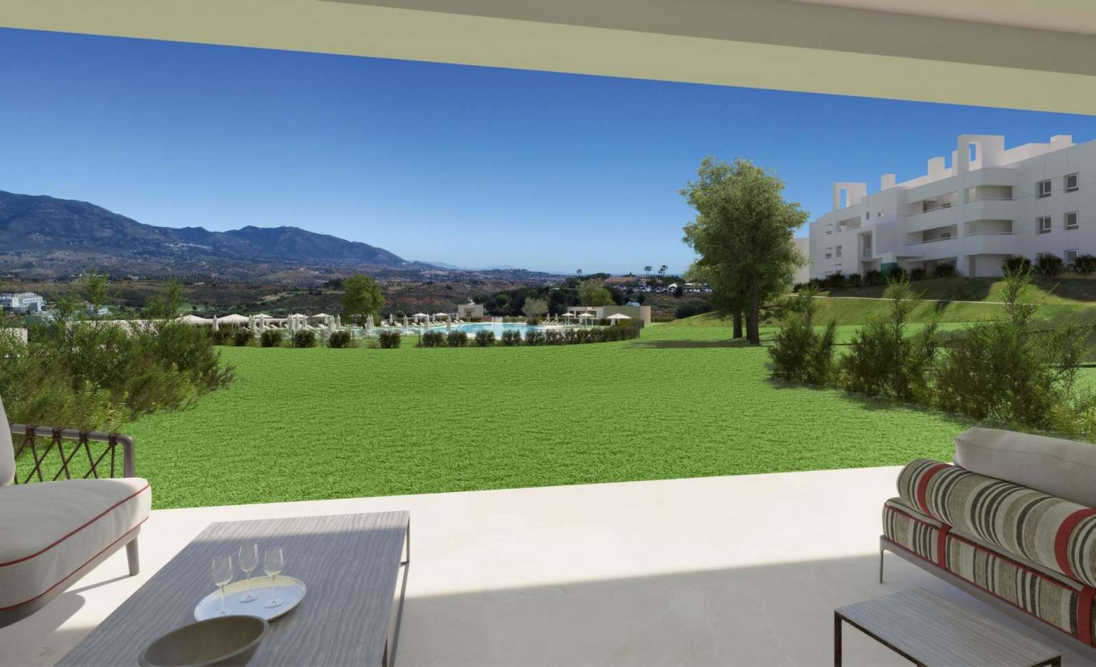 Ny leilighet med terrasse – Førstelinje golfbane og fellesbasseng, bilde 1