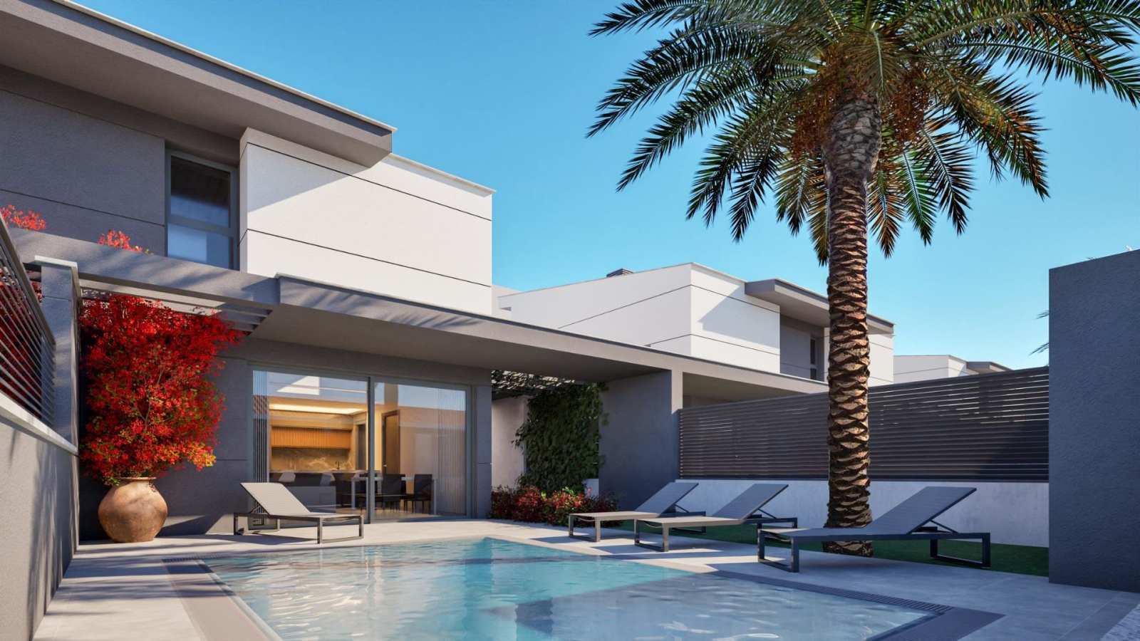 Nybygd villa med takterrasse og privat basseng – Gangavstand til strand, bilde 1