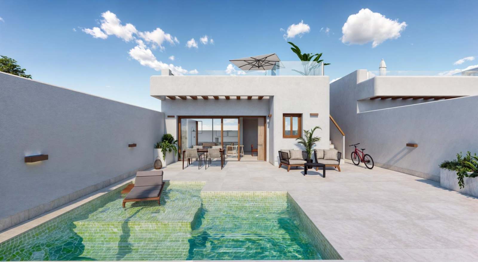 Nybygd villa med takterrasse – Privat basseng og 2 soverom, bilde 1