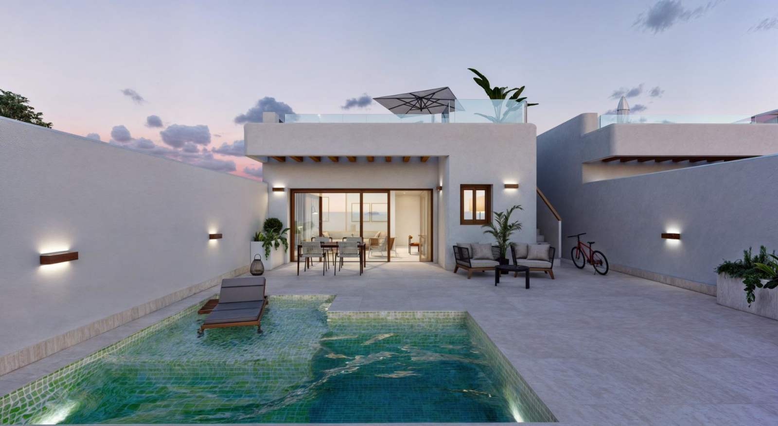 Nybygd villa med takterrasse og privat basseng, bilde 1