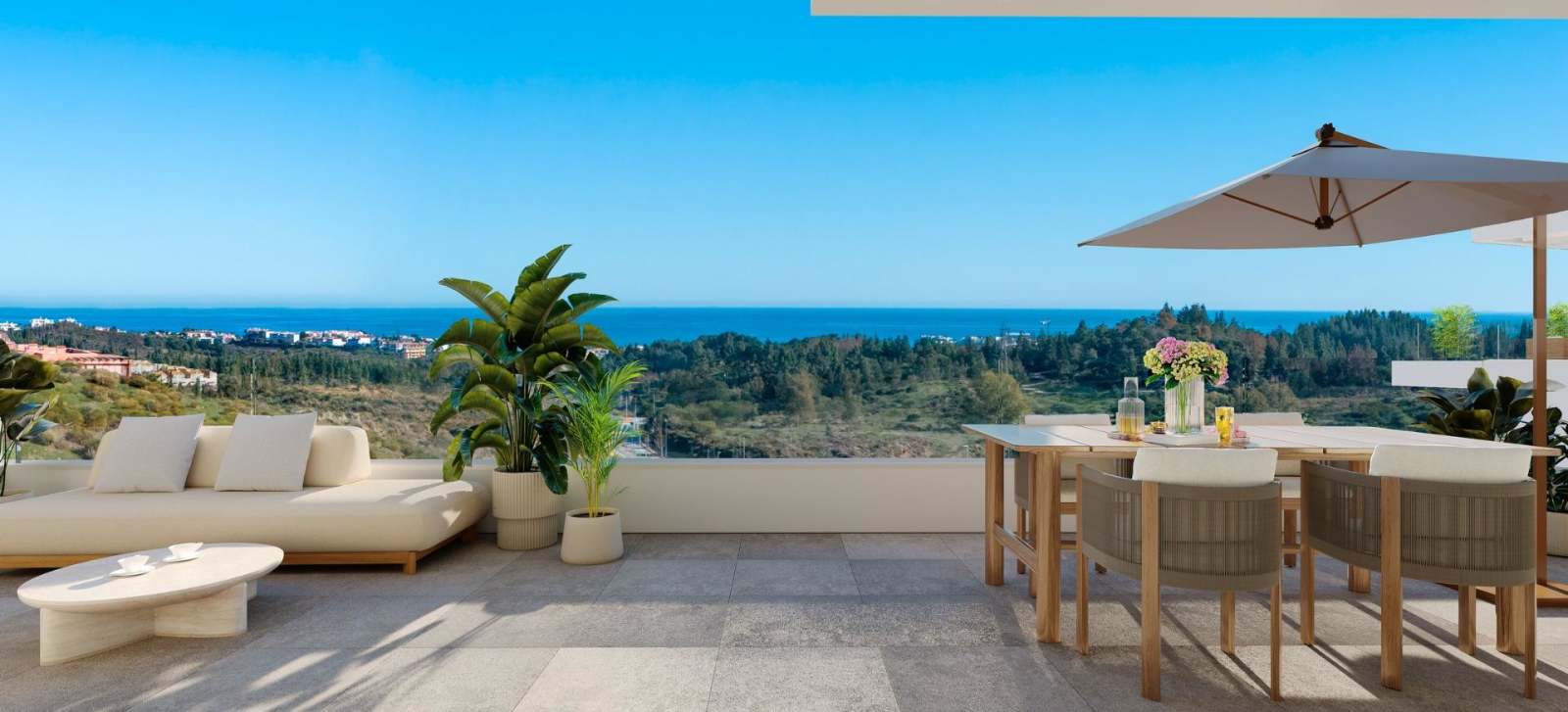 Ny leilighet med havutsikt – Privat terrasse 93 m² og fellesbasseng, bilde 1