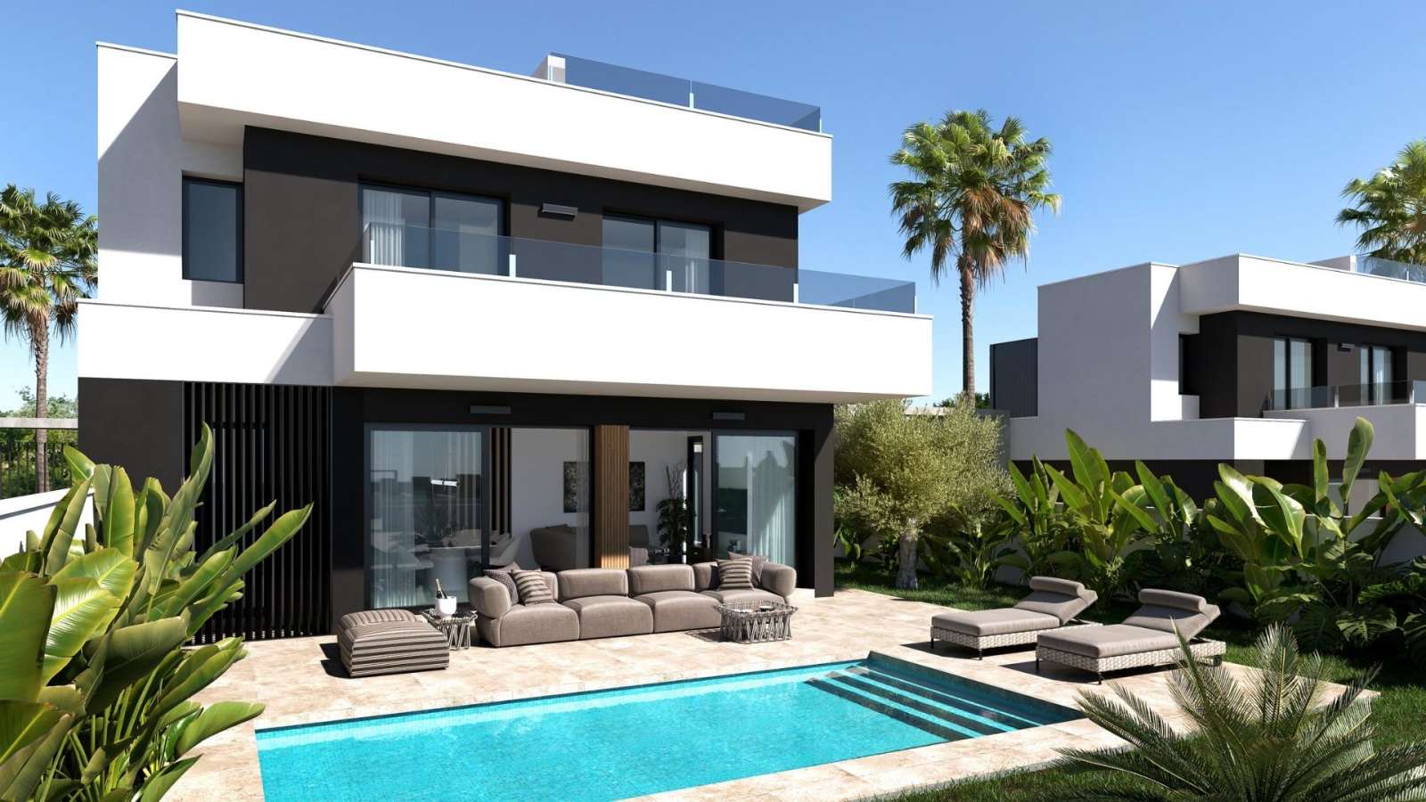 Kjempeflott villa med takterrasse – Privat basseng og 3 soverom, bilde 1
